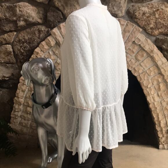 NEW Matilda Jane Light the Way Peasant Textured Button Down Cream Blouse Size M - Picture 3 of 8